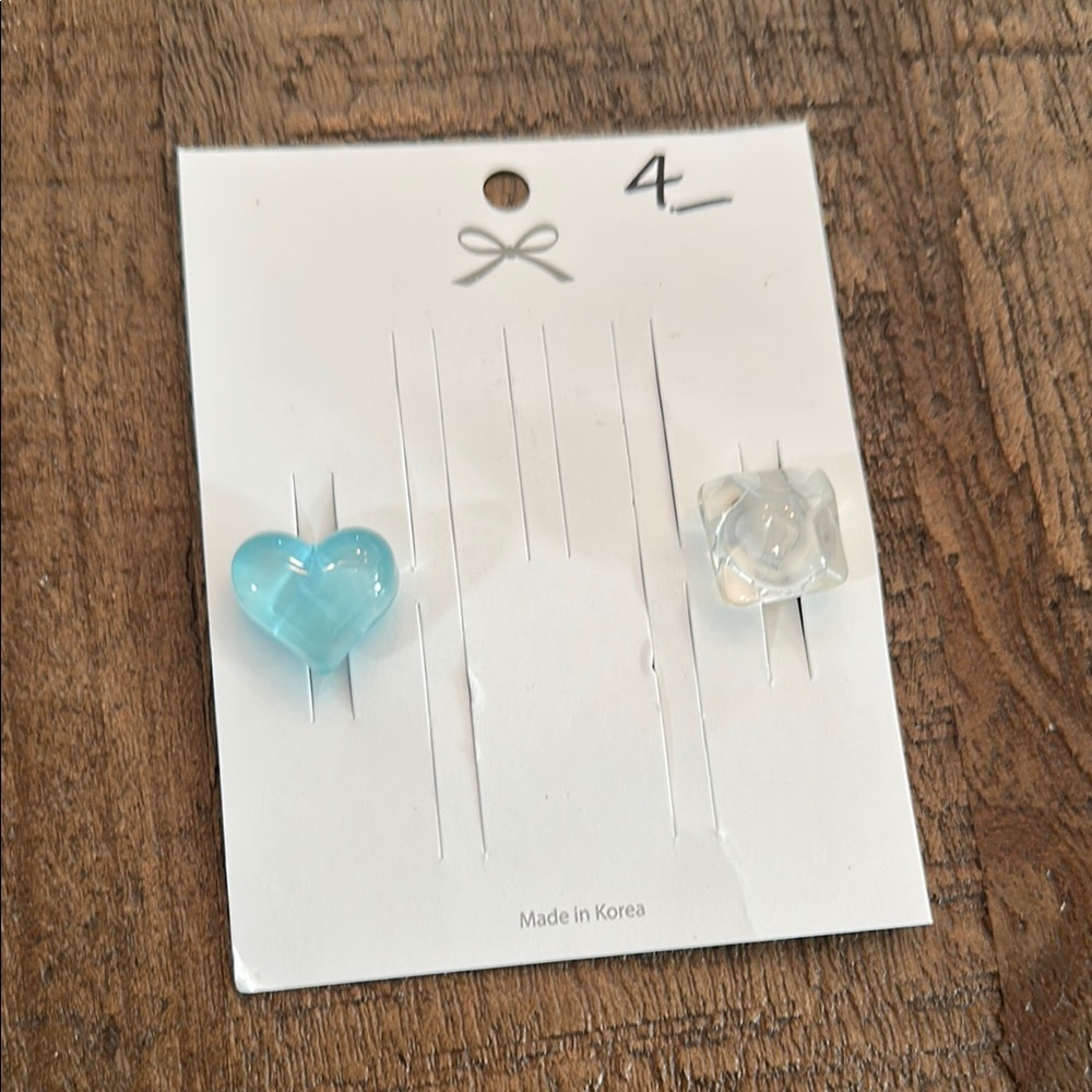 NEW Jibbitz accessories for Crocs - blue heart and crystal ice cube